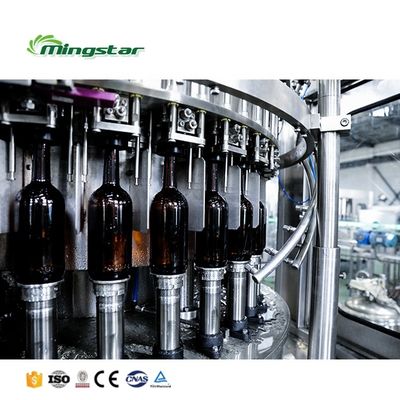 Mingstar Full Automatic1000BPH Beer Glass Bottle Filling Machine Drinking Liquid Equipment Beer Filling Machine